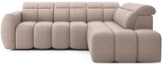 Светлокафяв разтегателен ъглов диван с място за съхранение от букле (десен ъгъл L форма) Falconn – ELTAP