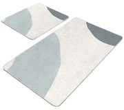 Сиви кремави кадифени постелки за баня в комплект от 2 бр. 60x100 cm Abstract Shapes – Mila Home