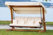 Градински троен люлеещ се стол Luna Deluxe 2600, цвят Бежов