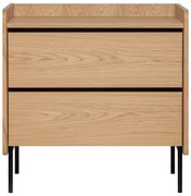 Висок скрин с дъбов декор в естествен цвят 80x82 cm Wrap - Bonami Selection