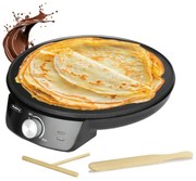 Уред за палачинки Rosberg R51323A, 1200W, Включен прибор, 30 см, Терморегулатор, Черен
