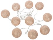 Детски лампички гирлянд с батерии atmosphera, 10 топки, Бежов