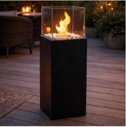 Биокамин ALICANTE 26,5x80,5 cm 2kW черен + защитен калъф