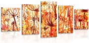 картини от 5 части – Глухарче в оранжеви тонове