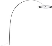 Дизайнерска дъгова подова лампа черна, включваща LED димируема в 3 стъпки - Anello
