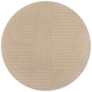 Бежов вълнен кръгъл килим ø 160 cm Zen Garden - Flair Rugs