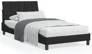 3208582 vidaXL Легло с матрак Hanko, черно, 100x200 см, кадифе