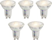 Комплект от 5 димируеми GU10 LED крушки 3.9W 450 lm 3000K Longlife