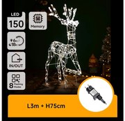 Aigostar - LED външна коледна декорация LED/3,6W/31/230V 2700K 75 cm IP44 елен