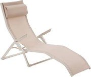 Сгъваем шезлонг Hesperide Decima, Алуминий - Глина/Лен