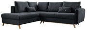 Тъмно сив ъглов разтегателен диван ляв ъгъл, Scandic Lagom - Miuform