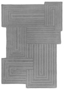 Сив ръчно изработен вълнен килим 160x230 cm Zen Rectangles – Flair Rugs