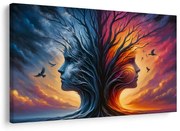 Картина на платно – Дърво на живота и лица