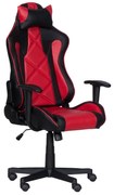 Геймърски стол Carmen 6196, 130 кг, Регулиране на люлеенето, Антишок функция, Червен/черен