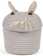 Сива текстилна детска кошница за играчки ø 15x15 cm Mini Renata the Rat – Lorena Canals