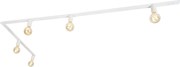 Модерна 1-фазна релсова система 5 лампи вкл.Е27 фасон бял - Jeana