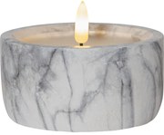 LED свещ от сив и бял бетон, височина 7,5 см Flamme Marble - Star Trading