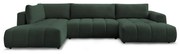 Зелен сгъваем/с място за съхранение ъглов диван (ляв ъгъл/U форма) Fuji – Bobochic Paris