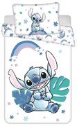 Бяло/синьо памучно детско спално бельо 135x100 cm Lilo and Stitch "Rainbow" – Jerry Fabrics