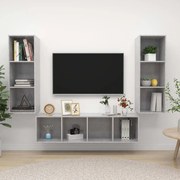 3079749 vidaXL Комплект ТВ шкафове от 3 части, бетонно сив, инженерно дърво