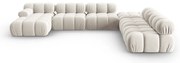 Бежов кадифен модулен ъглов диван (десен ъгъл/U форма) Bellis – Micadoni