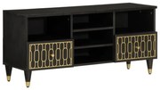 358338 vidaXL ТВ шкаф, 100x33x46 см, мангово дърво масив