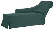 4009784 vidaXL Кушетка с болстер и десен подлакътник, тъмнозелен, кадифе
