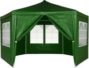 Градинска беседка 2 x 2 м - парти шатра със стени и прозорци Зелено