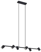 Модерен висящ лампион черен с 6 светлини - Jeana Straight