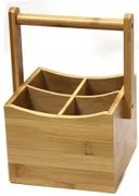 Horecano - Бамбукова стойка с 4 разделения 15х15хh23 см (A2095-new)