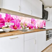 Гръб за кухня - Розови орхидеи