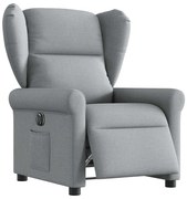 3303354 vidaXL Електрически наклоняем стол, светлосив, текстил