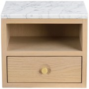 Нощно шкафче с плот от имитация на мрамор естествено Whitmore – Rowico