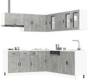 3314935 vidaXL Комплект кухненски шкафове от 11 части Porto, инженерно дърво