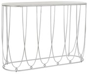Конзола DKD Home Decor Сребрист Метал Бял Мрамор 115 x 35 x 78 cm