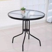 Кръгла градинска маса 80 cm от стъкло