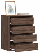 852876 vidaXL Ъглов скрин с чекмеджета, кафяв дъб 60x41x76см, инженерно дърво