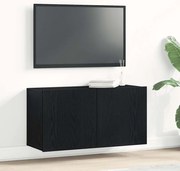 862196 vidaXL ТВ шкаф, черен дъб, 80x30x41 см, инженерно дърво