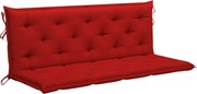 Възглавница за градинска пейка червена 150x(50+50)x7 см оксфорд