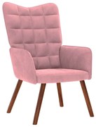 4016814 vidaXL Релакс стол, розов, кадифе