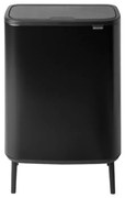 Кош за боклук Brabantia Bo Touch Hi 1001264, 2x30 л, Плътно прилепване към стена, Реглаж на краката, Черен/мат