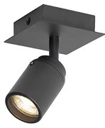 Модерен прожектор за баня черен квадратен IP44 - Ducha