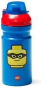 Синя бутилка за вода с червен капак , 390 ml Iconic - LEGO®