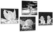Комплект картини – Ангелчета в черно-бяло
