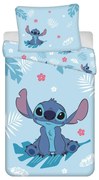Синьо единично памучно детско спално бельо 140x200 cm Lilo and Stitch "Blue" – Jerry Fabrics