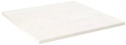 824396 vidaXL Плот за маса, бял, 90x90x2,5 см, бор масив, квадратен