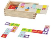 Classic World - Детско дървено домино с животни