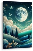 Картина на платно – Приказна природа при пълнолуние