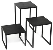 К-кт стойки за блок маса квадрат 3бр. Черен Мат - SG-79956(S3)