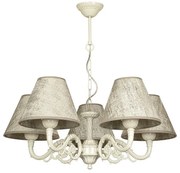 Полилей МОНРО, крем, абажури Сарай Бронз, 5xE27